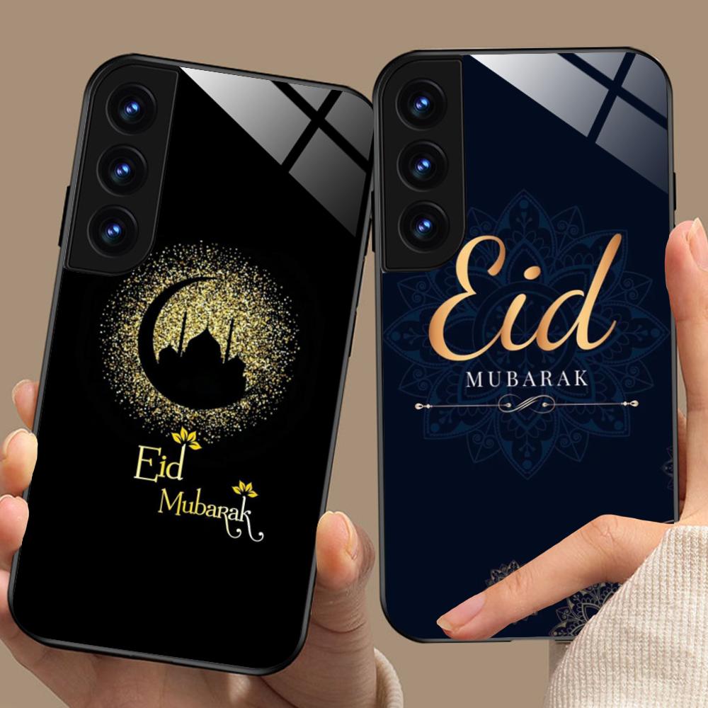 Чехол для мобильного телефона Eid Mubarak для Samsung Galaxy S26 S25 S24 S23 S22 S21 S20 Note20 Plus FE Ultra Стеклянный Цветной Чехол Красивый