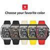 Men's Watches Hollowed Quartz Wristwatch Silicone Strap Tonneau Large Dial Design Waterproof Luminous Watch