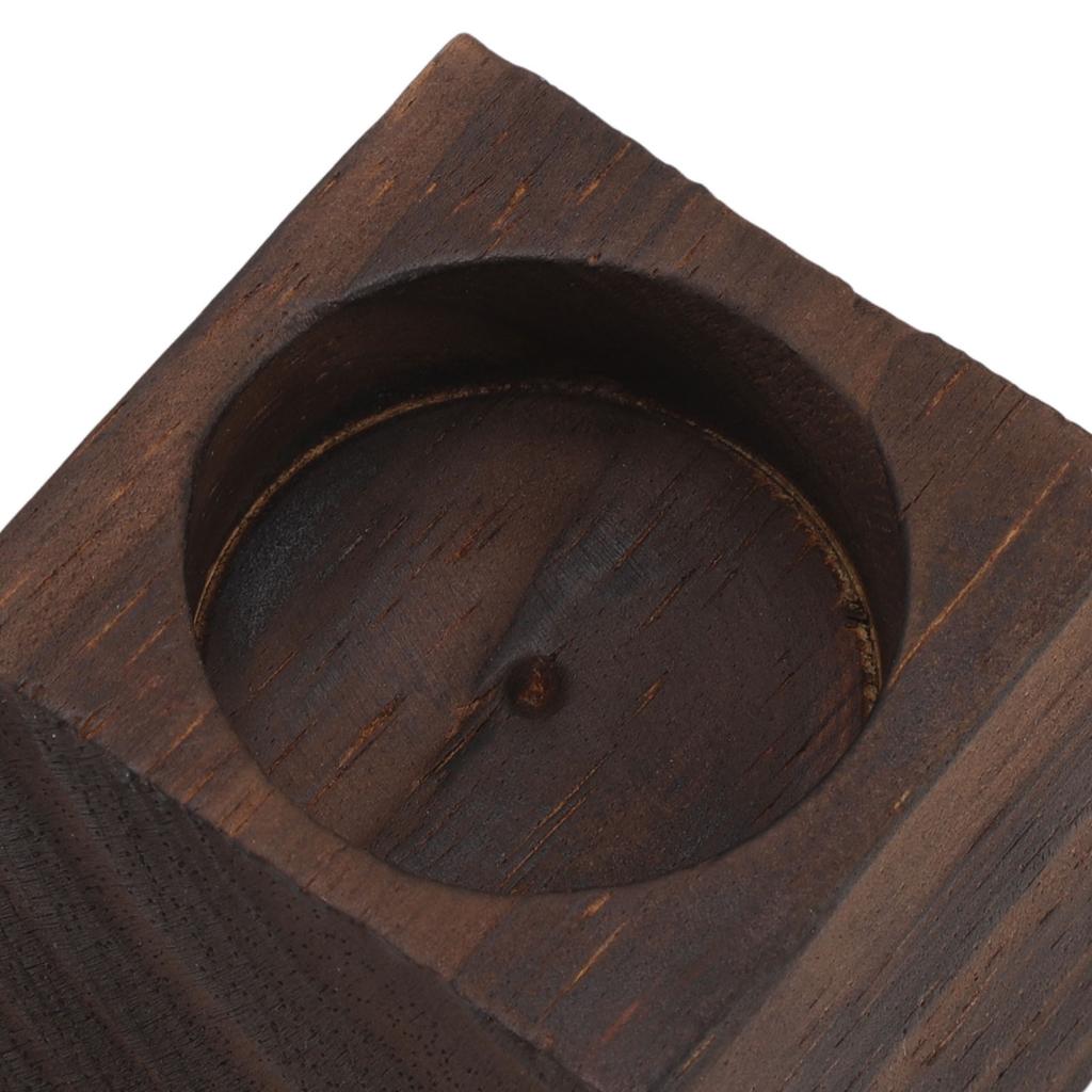 Candle Holder Trapezoid Wood Retro Table Decoration Ornament for Christmas Day Wedding
