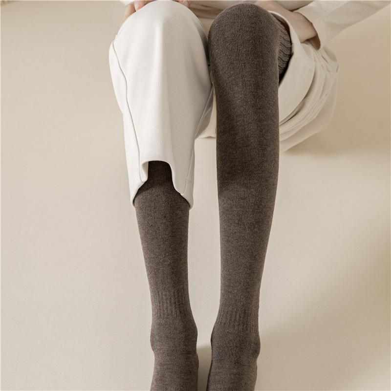 Thick Warm Long Women's Socks Over The Knee Socks Autumn and Winter Plus Velvet Thigh-high Long Socks
