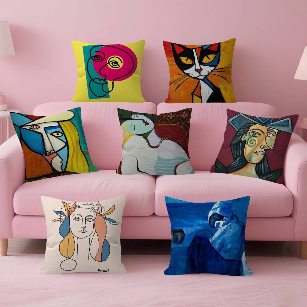 Abstract Picasso Art Classic Cushion Cover Car Throw Pillow Case For Sofa Car Christmas Gift