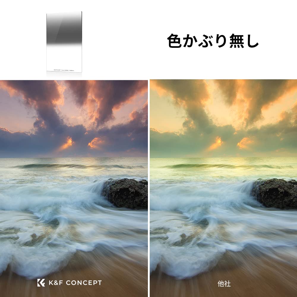 КОНЦЕПЦИЯ K&F Filter, Квадратный Reverse Square Half ND, Тип, GND0.9, Фильтр, Стекло, 28-слойное покрытие, Водонепроницаемый, Маслоотталкивающий,