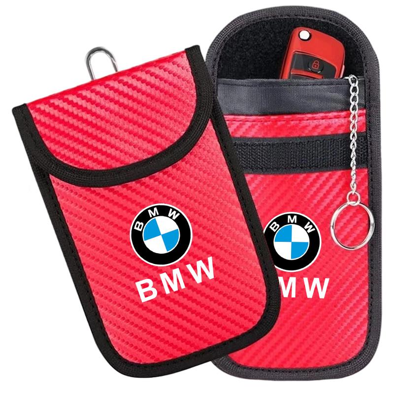 Для BMW Логотип Чехол для Автомобильного Ключа Сумка-Фарадей Блокирующая Сигнал Кейс для Ключей Антиугонный Органайзер для Хранения Автомобильных Ключей из Износостойкого Материала