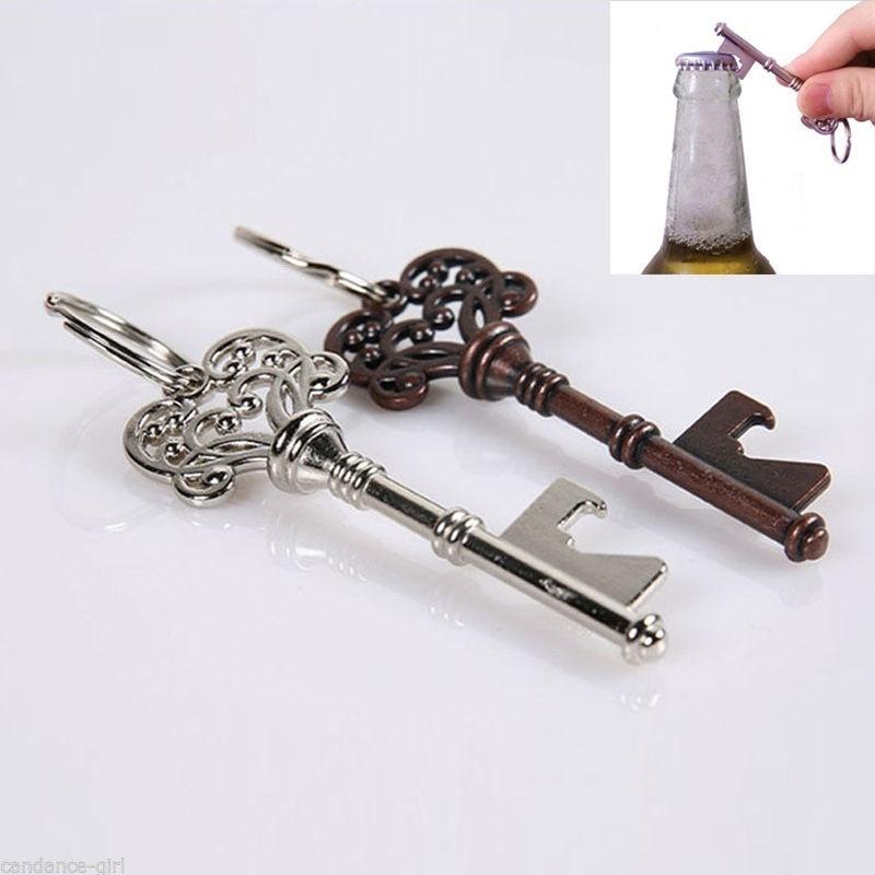 Винтажный брелок для открывания бутылок в форме ключа, брелок для ключей, металлические пивные брелоки, бар MIT