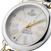VIVIENNE WESTWOOD Mother Orb 32mm Quartz Analog Display Watch with MOP Dial Stainless Steel Women's & Two-Tone Bracelet, White, Traditional.
