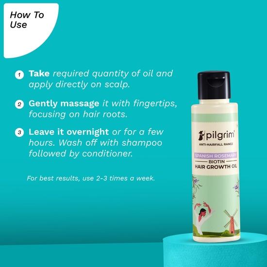 Масло для роста волос Pilgrim Spanish Rosemary & Biotin, контролирующее выпадение волос и укрепляющее волосы 100 мл | Уменьшает выпадение волос | Укрепляет волосы