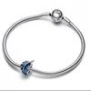 Pandora Blue Curved Feather Charm 792576c01