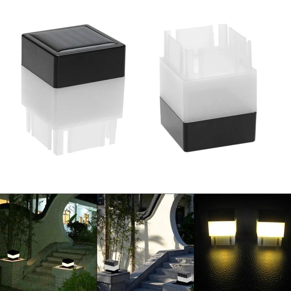 Square LED Solar Light Waterproof Fence Post Pool Garden Lamp Garden Decoration