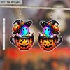 Gothic Pumpkin Cup Colorful Ghost Acrylic Earrings for Women Exquisite Star Pumpkin Earrings Halloween Earrings Holiday Gifts