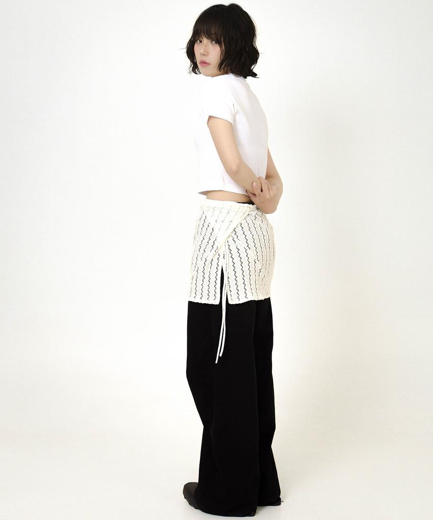 Siest Wave Short Wrap Skirt Ivory