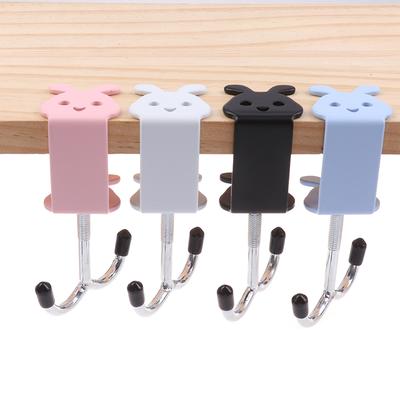 Милый Кролик Настольный Крючок для Сумки Боковой Подвесной Крючок для Стола Регулируемые Крючки для Хранения Вешалка для Наушников Рюкзака Настольная Вешалка Без Пробивания