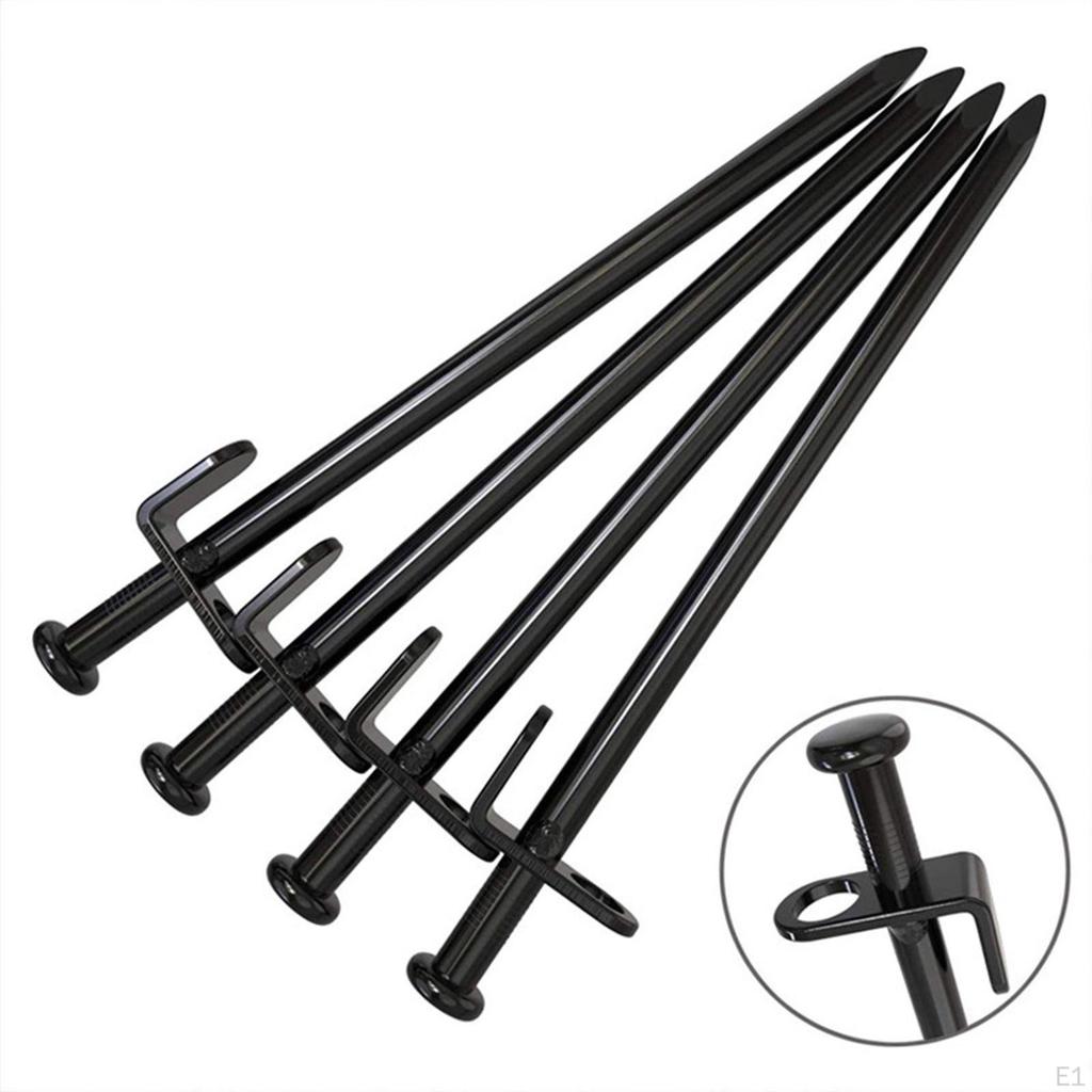 4 шт. стальных колышков для палаток, кемпинговых, нержавейки, многоцелевых, для сада на открытом воздухе