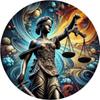Металлическая жестяная табличка Богиня Правосудия Настенное искусство 8x8 дюймов Декор для дома и кухни