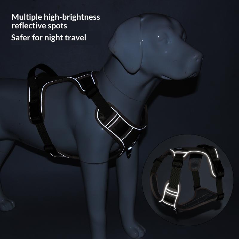 New Dog Harness Reflective Midium Large Dogs Tactical Vest Adjustable Harness Oxford Cloth Vest Training Hound Pet Accessoires
