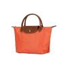 Longchamp Сумка-пельмень Le Pliage из полиамидной канвы с кожаными деталями, маленькая, женская, оранжевая