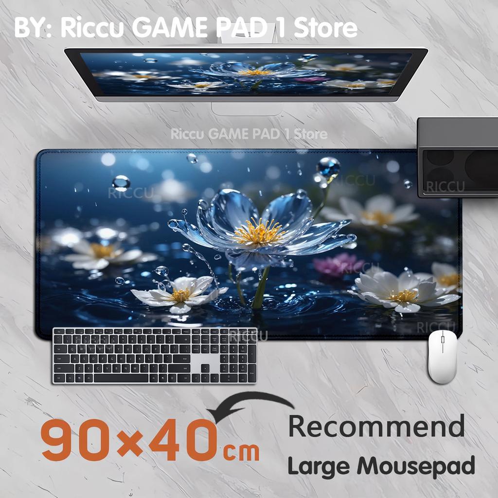 PC peripherals Anime vivid glass flower Mouse pad Desk XXL 400x800x2mm Gamer Keyboard Laptop Carpet Esports Non-slip rubber mat