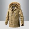 Winter Velvet Pie Overcome Men's Casual Warmth Medium and Long Trench Coat Jacket Hooded Fur Collar Cotton Coat Men