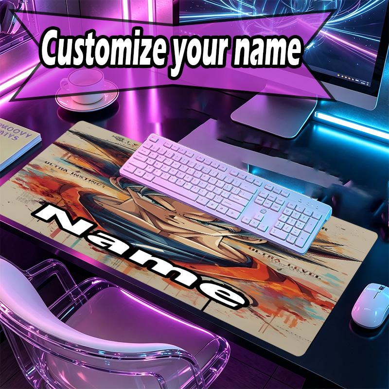 Custom Name Personalized DRAGON BALL Pattern Mousepad, Laptop PC Desk Mat, Decorative Desk Mat for Home Keyboard Pad Gift