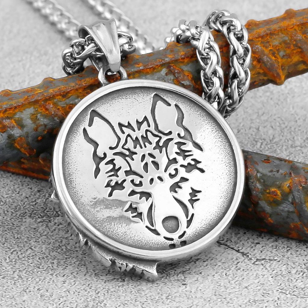 Скандинавское ожерелье с головой волка из нержавеющей стали 316L, подвеска для мужчин, ювелирные изделия в стиле уличного рока, аксессуары для мужчин, лучшие друзья, подарки