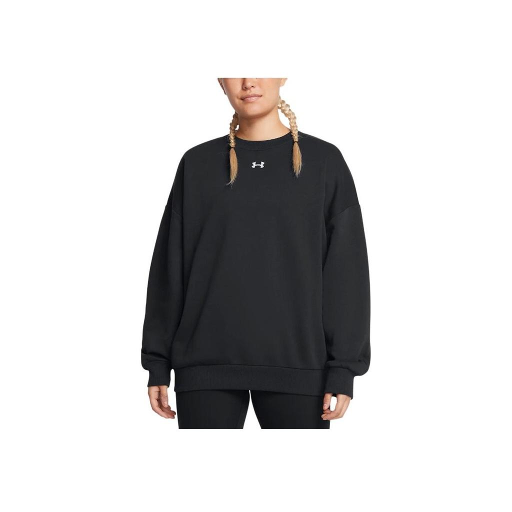 Under Armour Rival свободный крой круглый вырез длинный рукав толстовка женские топы черный 1386463-001