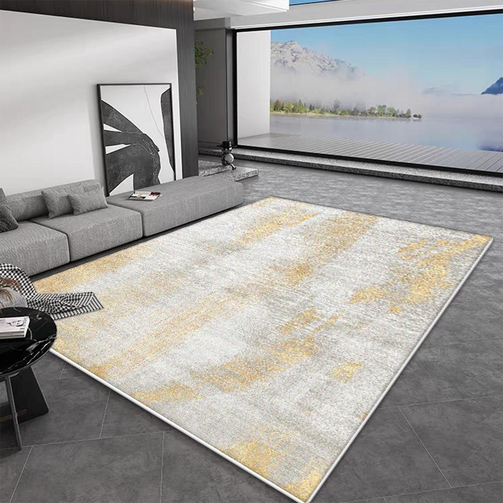 Simple Nordic Luxury Living Room Rug 140x200 Large Bedroom Carpet Fluffy Gold Design Home Decoration Antiskid Hallway Floor Mats