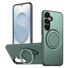 Магнитный чехол для Samsung Galaxy S25+ / Galaxy S24+ с вращающейся подставкой, ТПУ + ПК, чехол для телефона - Зеленый