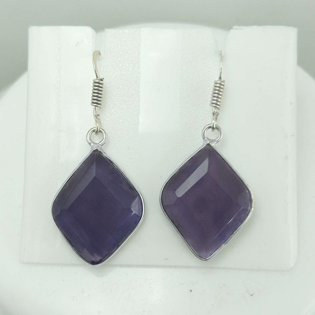 Аметист топаз драгоценный камень 925 пробы посеребренный крючок женские серьги ювелирные изделия WHE-E5