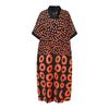 Oversized Women V Neck Half Batwing Sleeve Polka Dots Print Casual Loose Maxi Dress