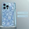 Light Blue White Lace phone case for iphone 17 case for iphone 17 pro max cover Glass for iPhone 17 16 15 14 13 12pm Pro Plus