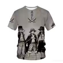 Children One Piece T-Shirt Luffy Haki Print Summer Casual Boys Clothes Girls Short Sleeve Men Jersey Play Wear