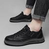 Fashion Designer Brand Men Genuine Leather Outdoor Oxford Shoe Antiskid Wear-Resistant Vulcanized Shoe Comfy Casual Lace-Up Running Shoe