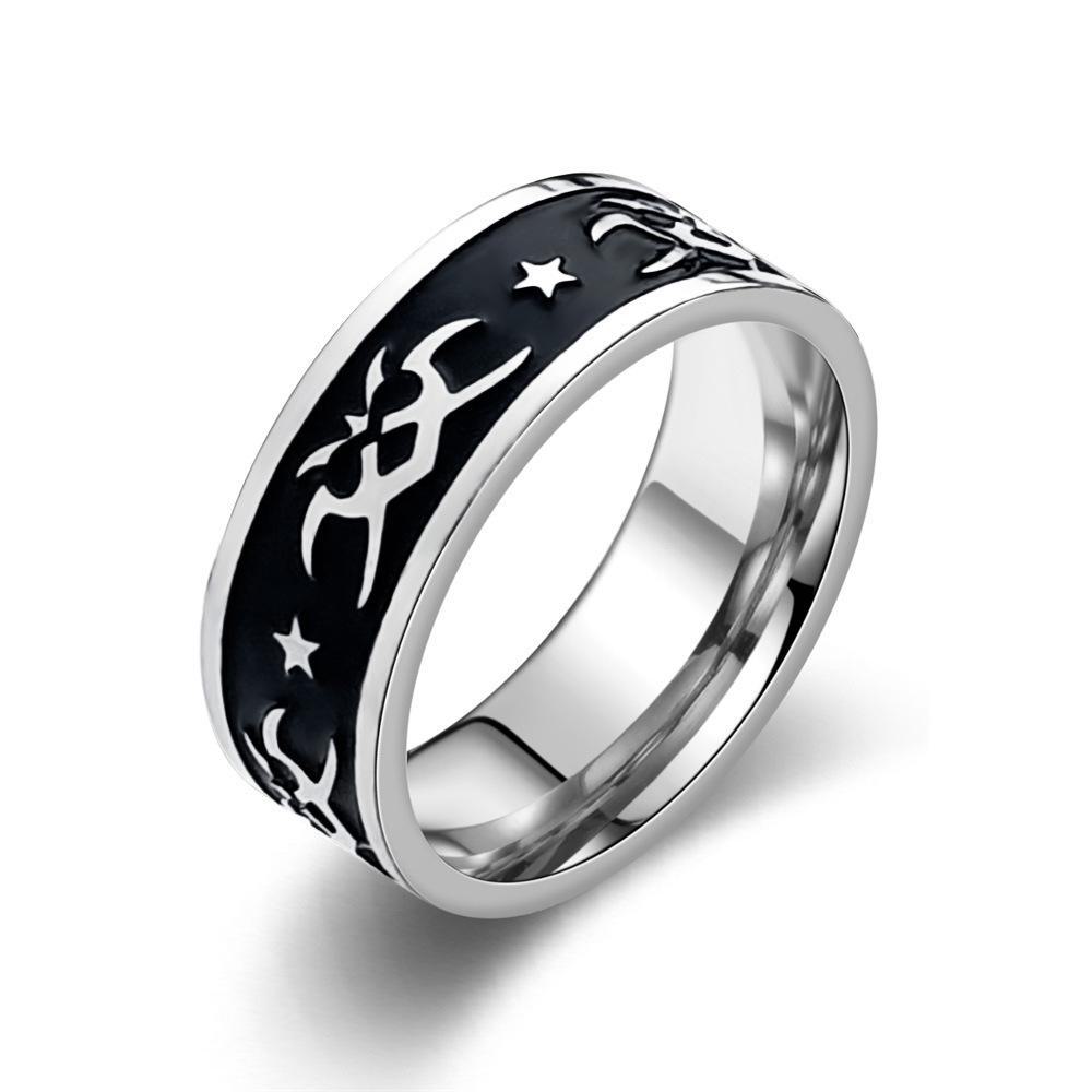 Мужское кольцо из титановой стали - популярные европейские и американские ювелирные изделия из нержавеющей стали