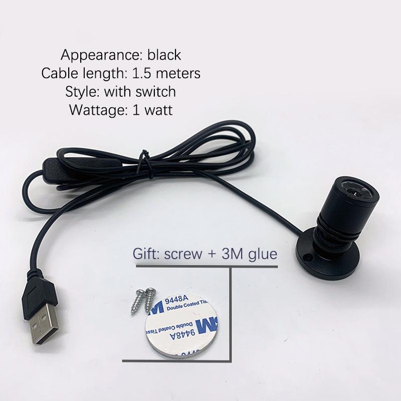 Светодиодный USB-спот для витрины ювелирного шкафа, лампа для прилавка, накладной мини-спот для потолка, USB-интерфейс 5 В