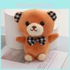 Cute Checkered Bow Bear Stuffed Animal Pp Cotton Plush Doll Friendship Keychain