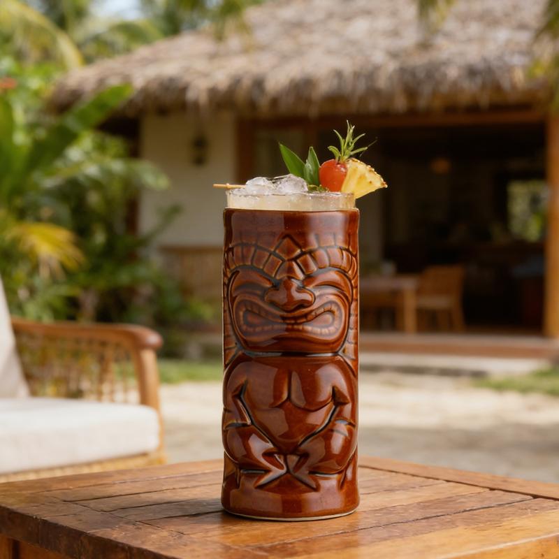 Creative Ceramic Mug Home Decor Cocktail Cup Bar Hawaiian Cocktail Cup Antique Relief TIKI Mug Home Decoration Accessories Gift