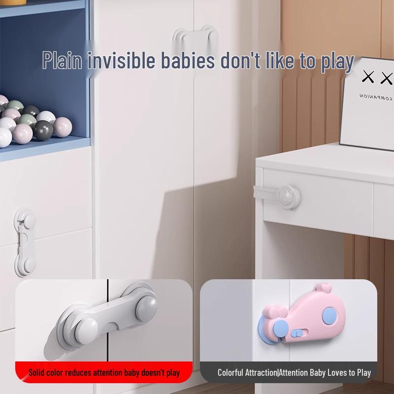 Child Safety Double-Opening Lock - Prevents Pinching for Drawers, Cabinets, Fridges, and Windows