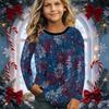 Kids Crew Neck Long Sleeve T‑Shirt, Christmas Playful 3D Print Casual Loose Halloween Party Daily Wear Tops for Children