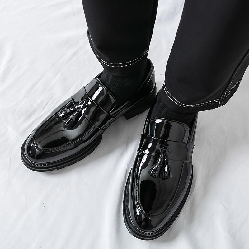 Бренд Городской Бизнес Офис Кожаная Обувь Модные Мужские Лоферы с Кисточками Качество Удобные Низкий Вырез Нескользящая Подошва Обувь для Вождения