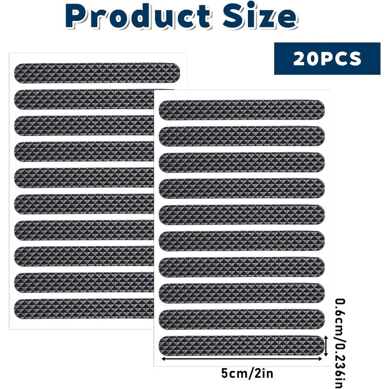 20pcs Cell Phone Grip Tape, Black Non-Slip Side Sticker Adhesive Grippy Bumper Frame Rubber Stickers for Phone Case Tablet Computer
