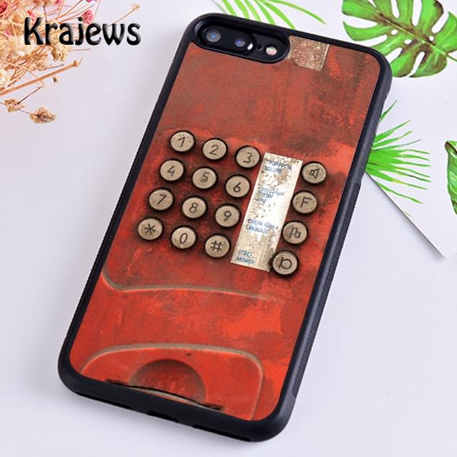 Krajews Retro red Payphone Vintage Payphone Phone Case Cover For IPhone 18 17 Air 16 15 14 plus 11 12 13 pro max Fundas