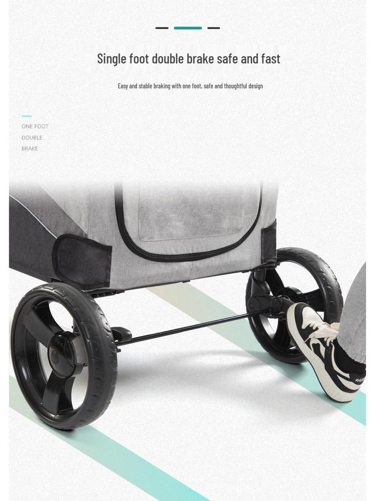 Lightweight, Foldable Pet Stroller for Medium & Large Cats and Dogs, Supports Up To 120 Lbs.