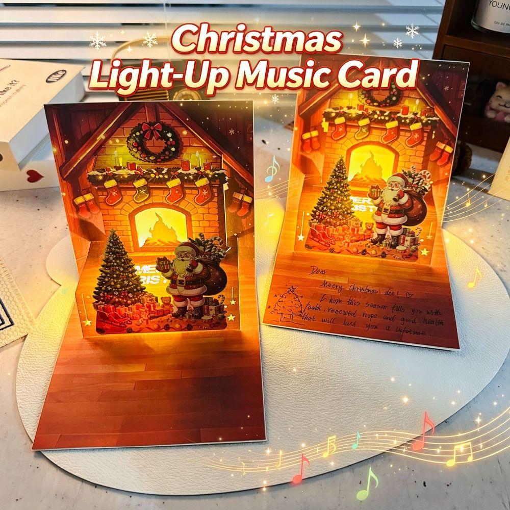 Colorful Christmas Greeting Card Creative Gift Music Christmas Card 3D Christmas Card Holiday