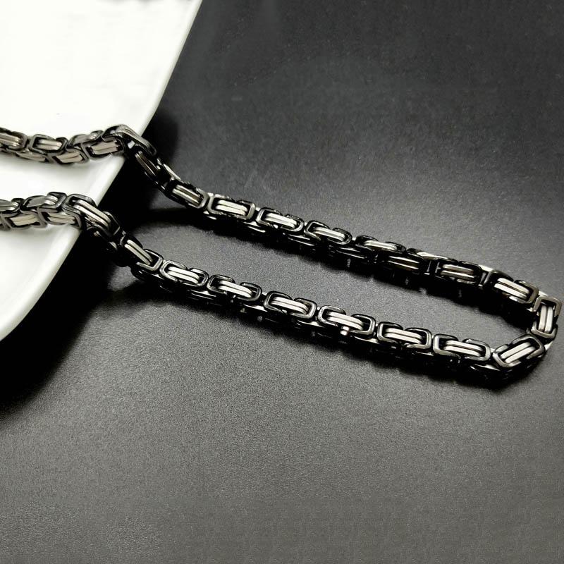 Византийская нержавеющая сталь высокого качества Подарки Золотая Серебряная модная цепочка ожерелье Панк мужские аксессуары