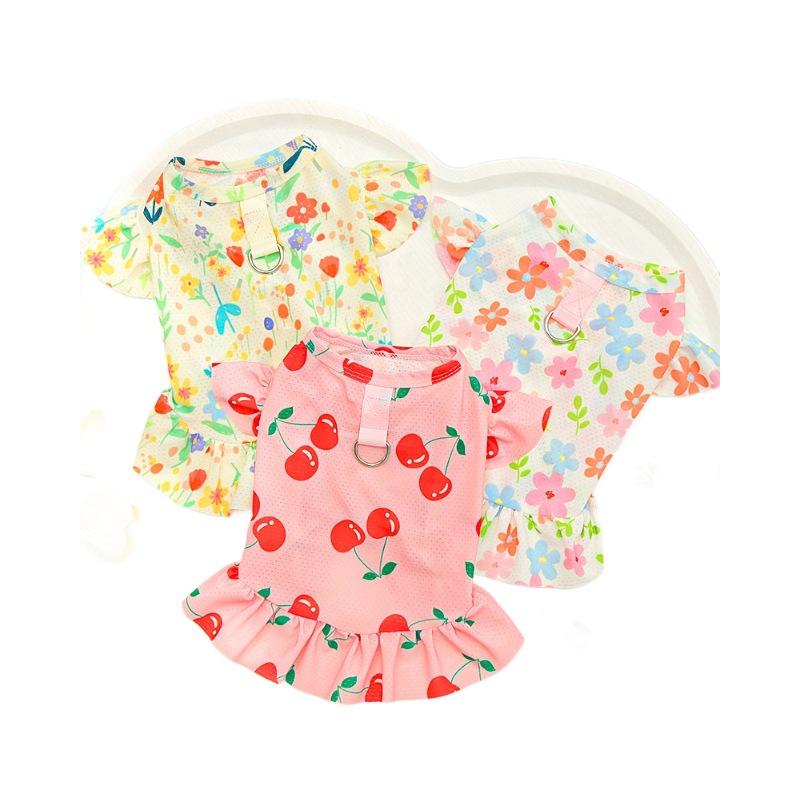 Ice Silk Big Dog Dress Spring Summer Dog Cat Pet Cat Clothes Dog Supplies Small Medium Large Dog Golden Retriever