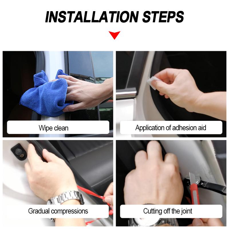 SEAMETAL 5M Уплотнительные ленты для дверей автомобиля Наклейка Двухслойный уплотнитель Резиновые уплотнители Звукоизоляция для дверей автомобиля Багажник Крышка двигателя