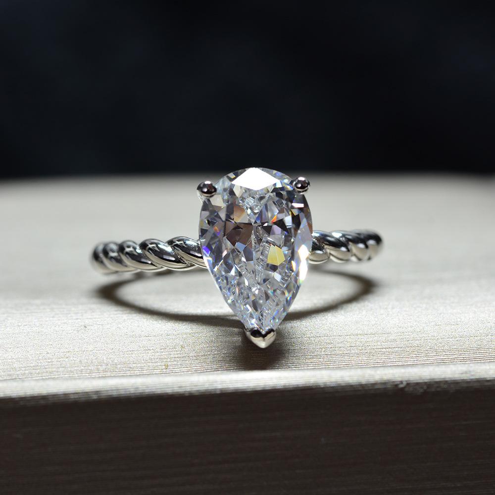 Танцизное классическое кольцо из стерлингового серебра 925 пробы с цирконом, женские ювелирные изделия, свадебное обещание, подарок для вечеринки