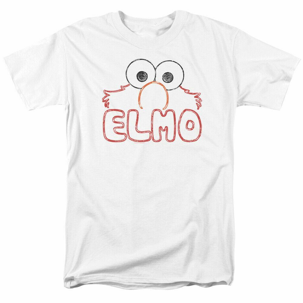 Sesame Street Elmo Letters T Shirt Mens Licensed Classic TV Show White