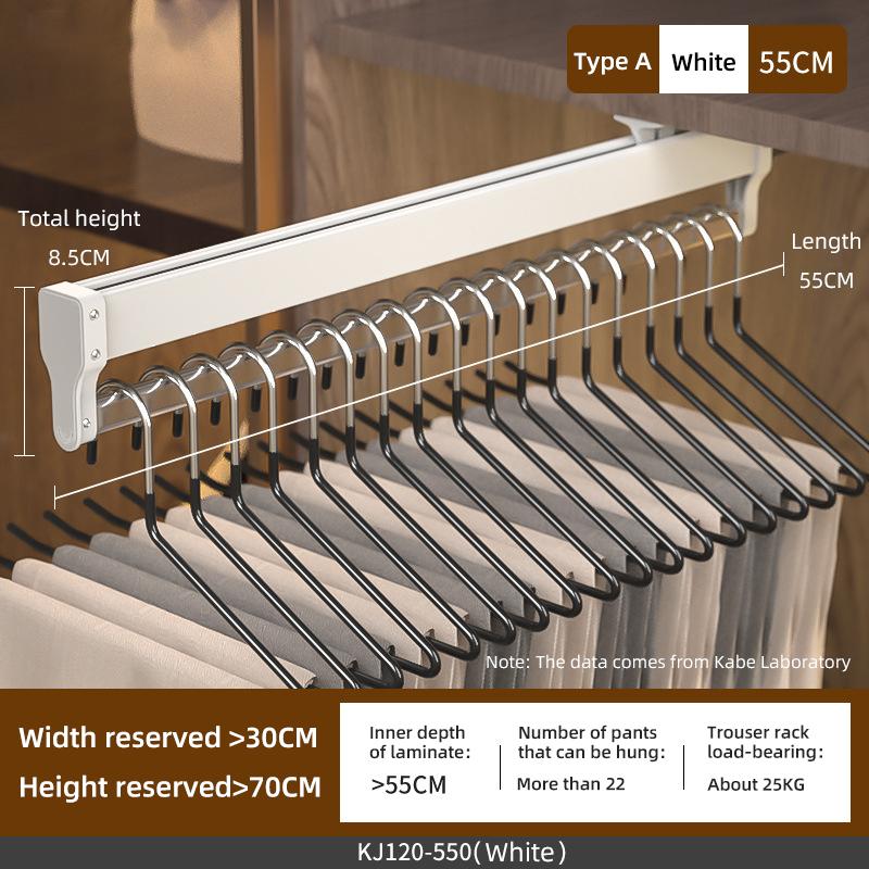 Top Mount Wardrobe Hanger Pulling Out Hangers Extendable Clothes Rail Adjustable Wardrobe Telescopic Rail Rack Trouser Organiser