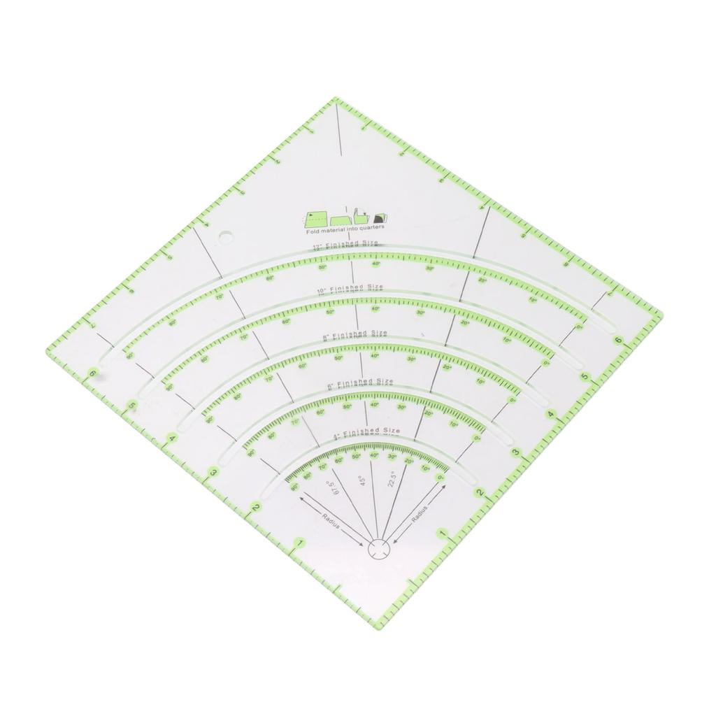 8 Inch Acrylic Quilting Ruler Multifunctional Clear Arcs Fans Quilt Circle Cutter Ruler for
