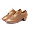 3.5cm Heel Women Soft Sole Latin Practice Dance Shoes Brown Mesh Breathable Teacher Dance Shoes Outdoor